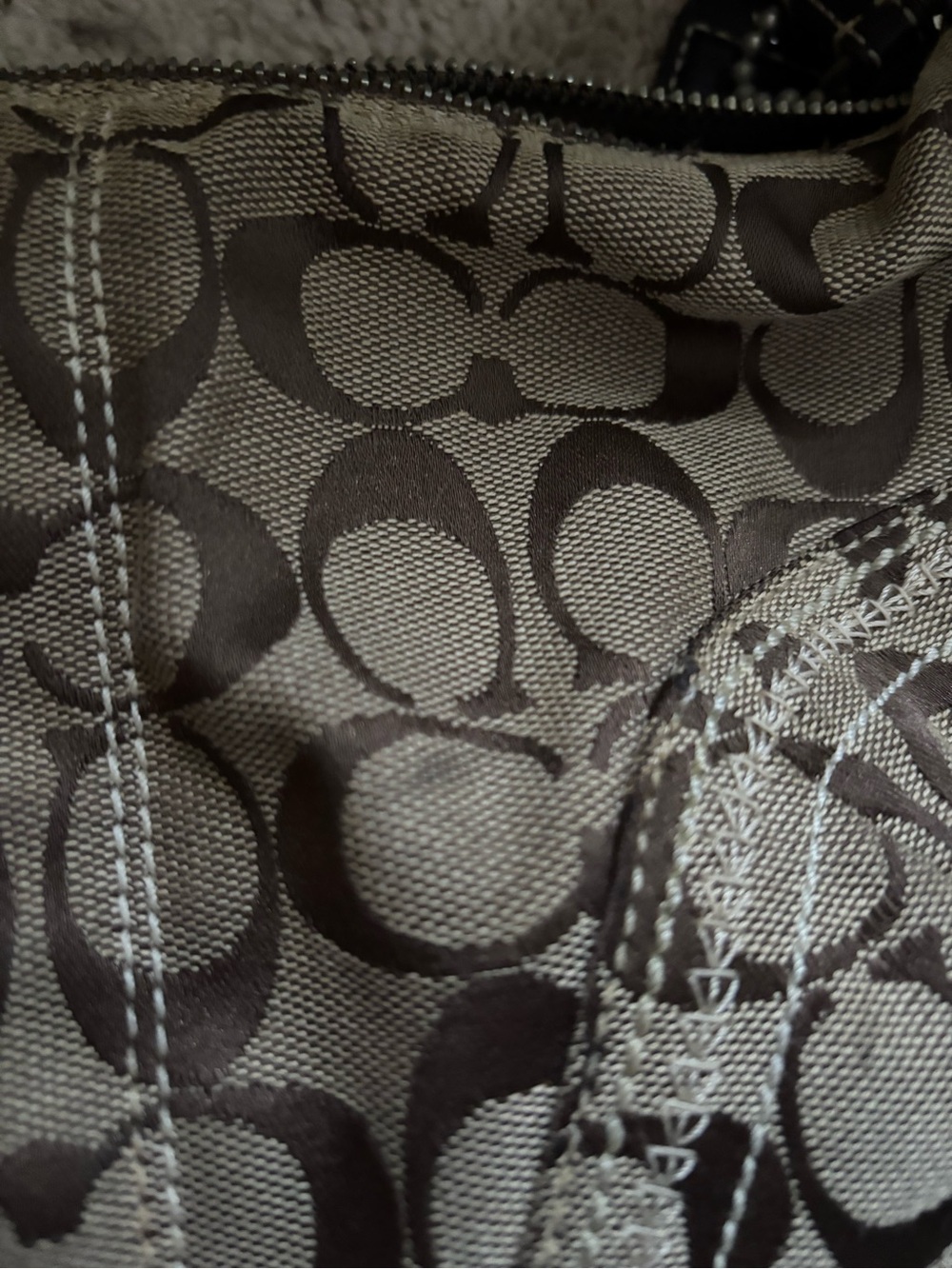 Coach Canvas Shoulder Bag in Brown and Tan - Picture 2 of 5